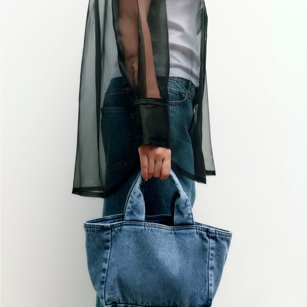 NWOT Zara Denim Mini Tote Bag